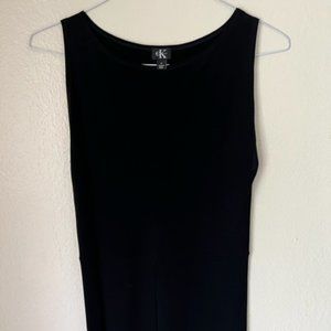 Calvin Klein Classic Long, Sleeveless Sheath Black Dress